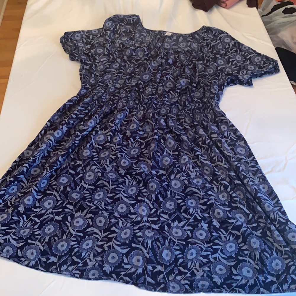 NWOT Old Navy Blue Floral Peasant Dress, 3X